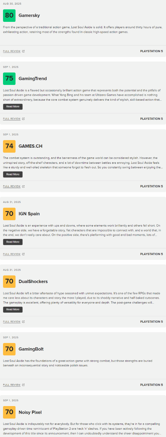 《失落之魂》M站媒体均分62：战斗出彩故事乏善可陈(图3)